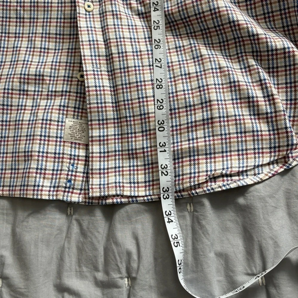 Men's Peter Millar Crown Long Sleeve Button up Shirt Red Blue And White  XL